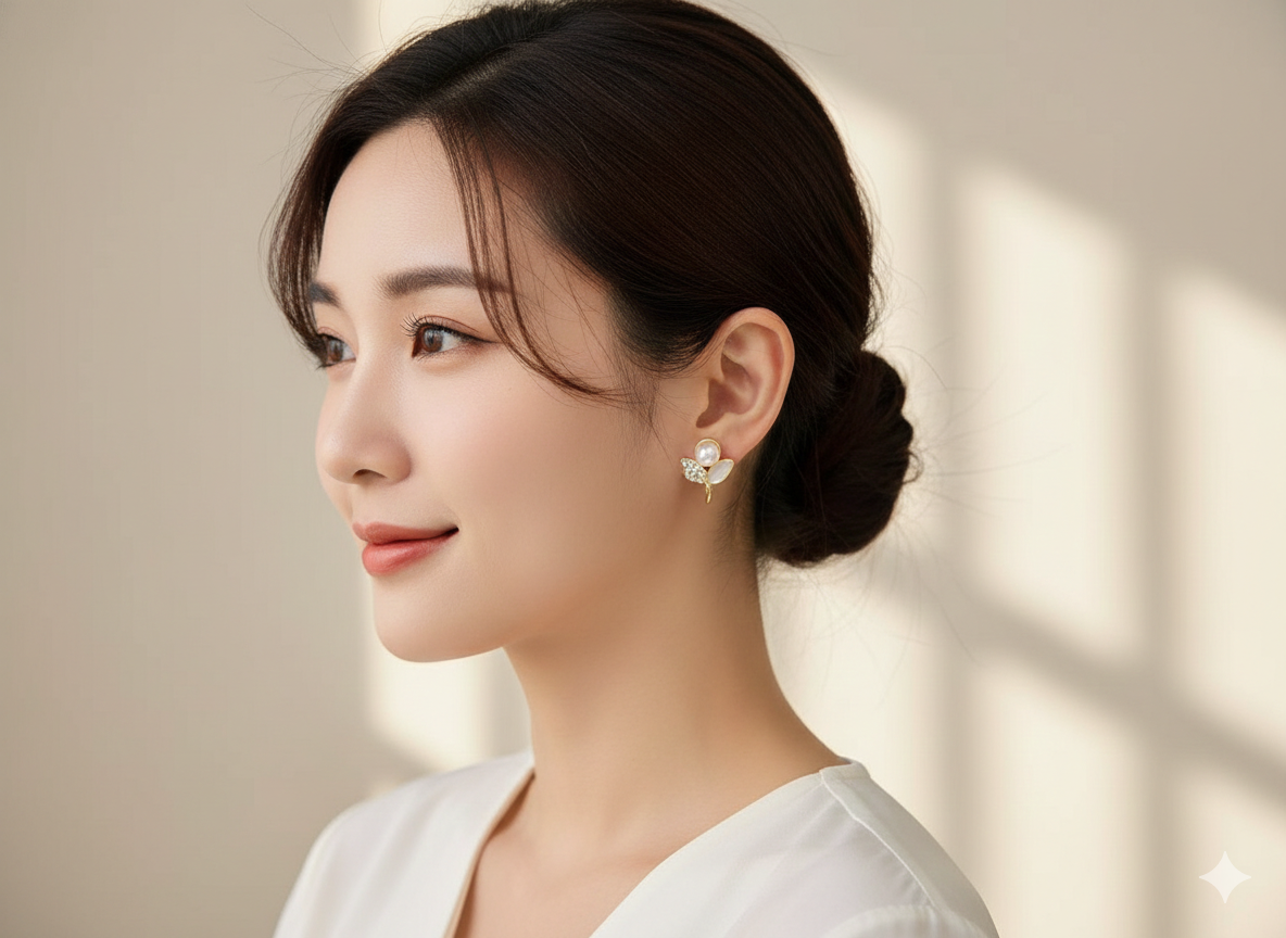 The Mother-of-Pearl Botanical Studs