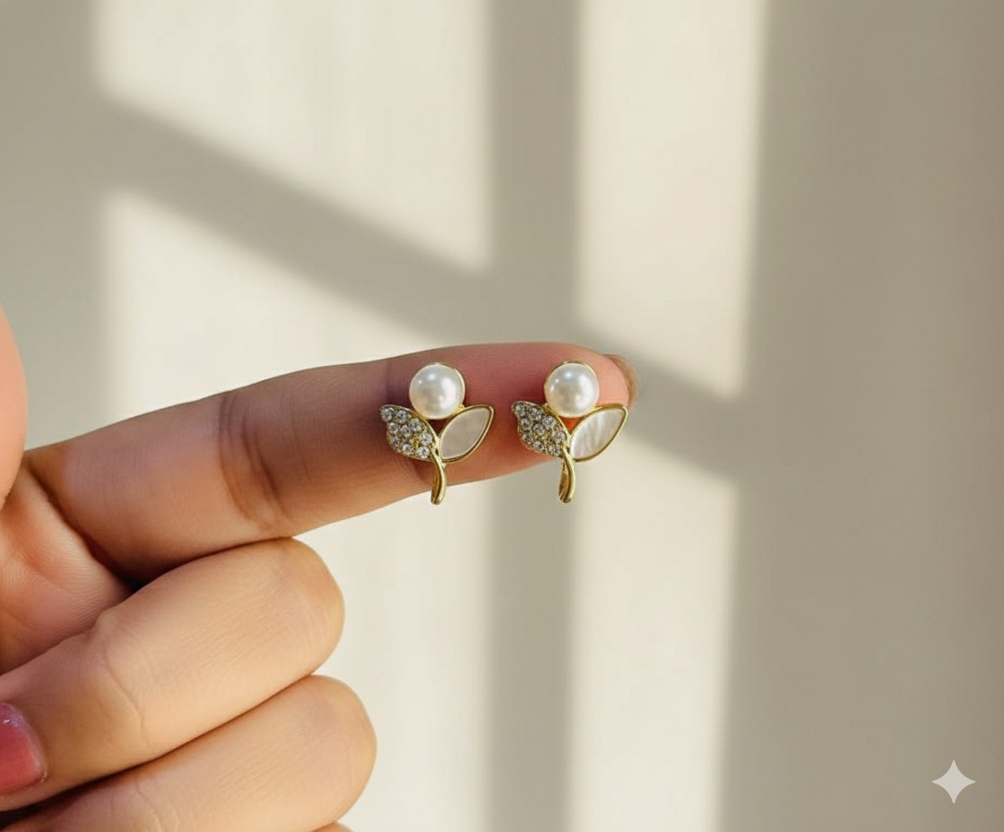 The Mother-of-Pearl Botanical Studs