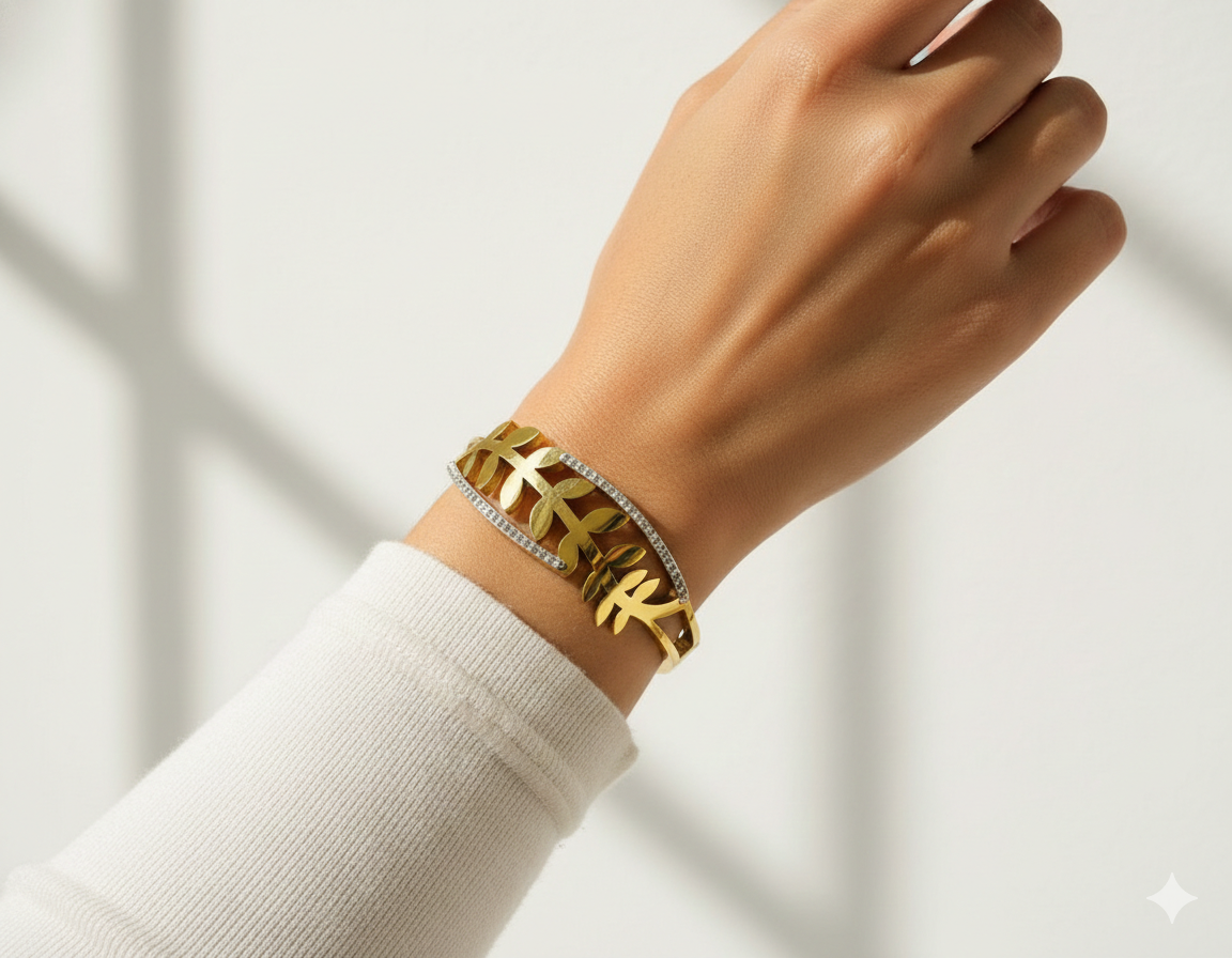 The Midnight Laurel Anti-Tarnish Cuff